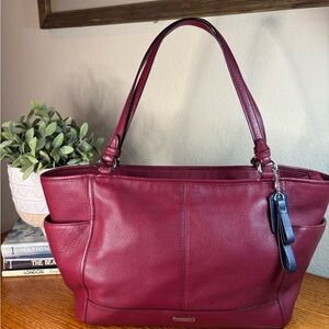 Coach Rich Burgundy Leather Tote